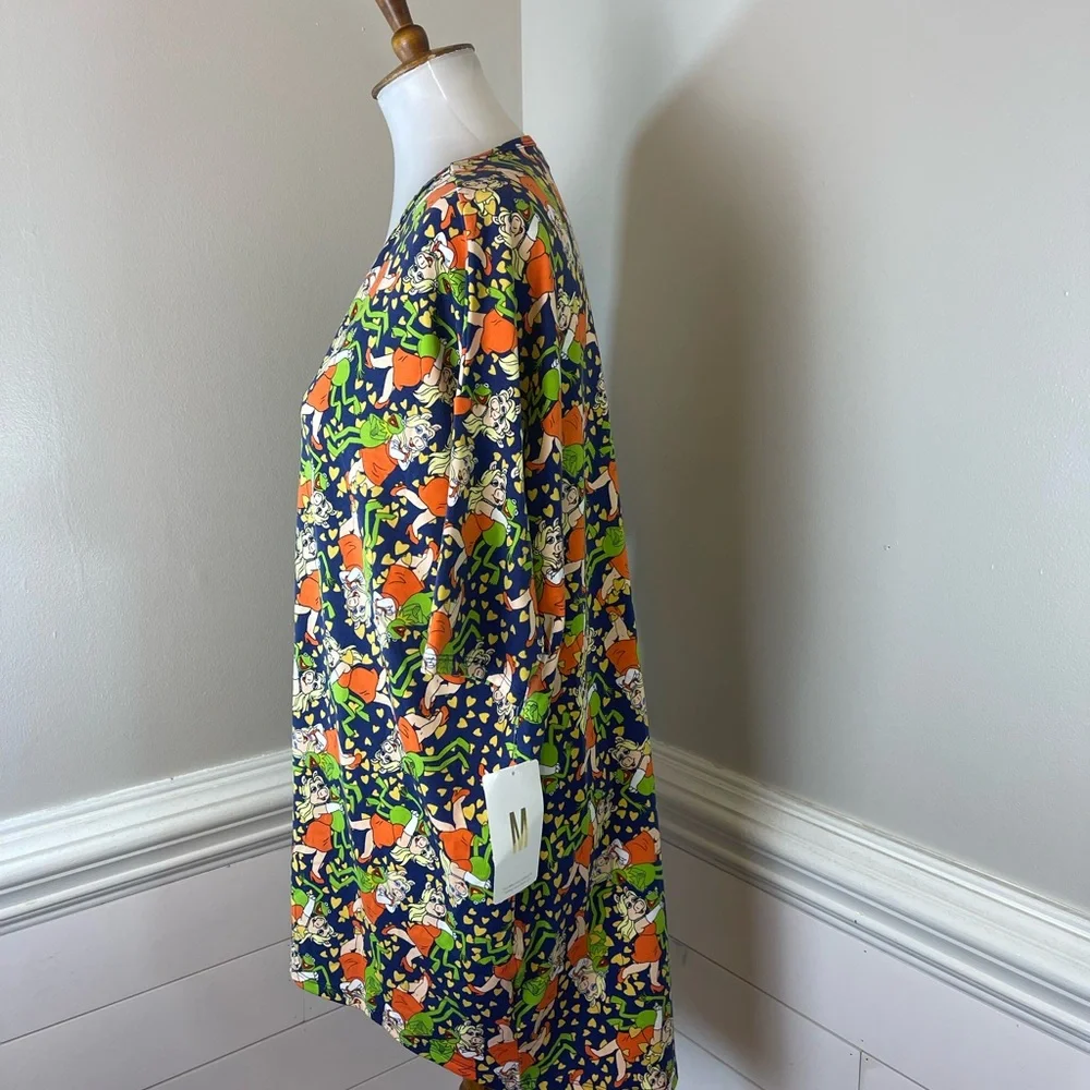LuLaRoe Disney Miss Piggy, Kermit & Hearts Navy Irma Top M FREE SHIP - Picture 2 of 5